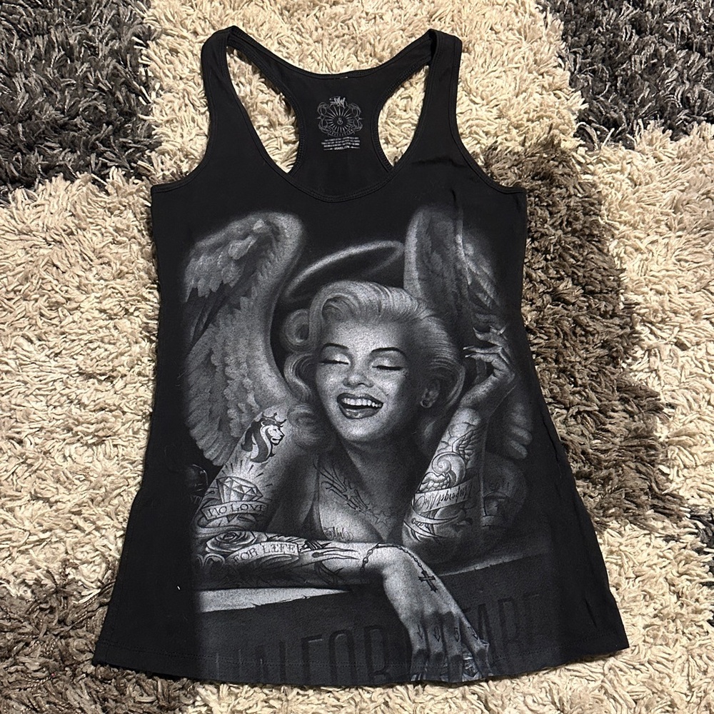 Black Graphic Tank Top